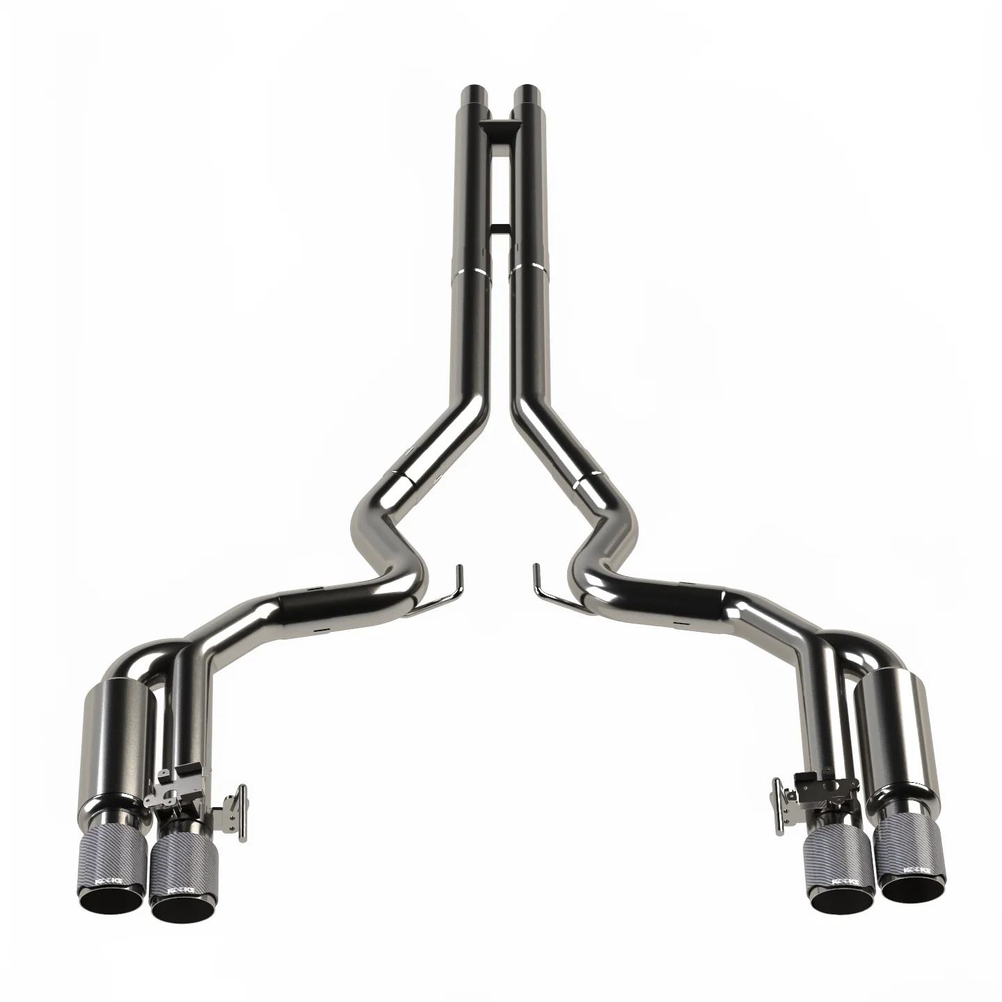 3" Active Shotgun Style Cat-Back (H) 2018-2026 5.0L Mustang w/Carbon Tips