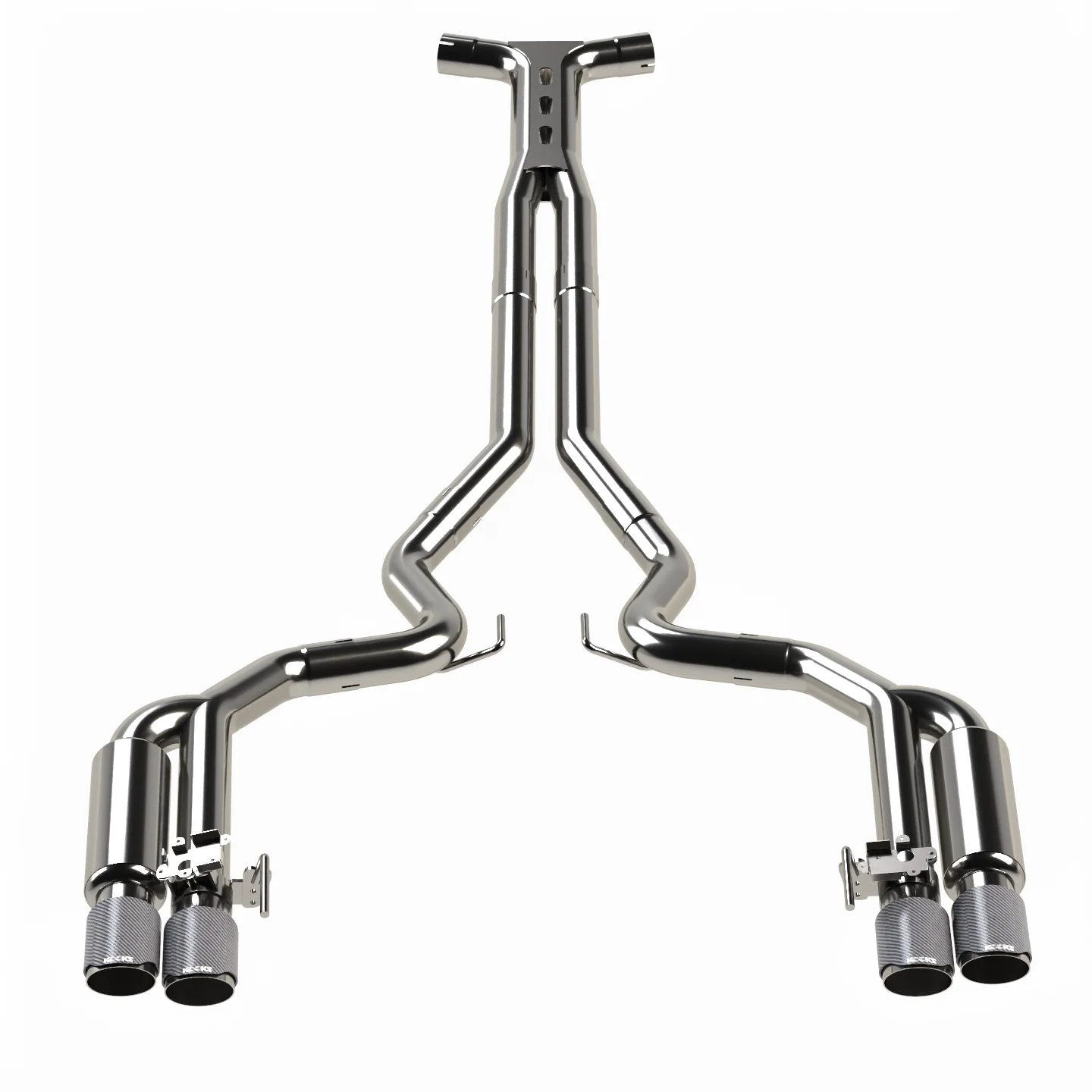 3" SS Connection-Back ULTRA X Shotgun Exhaust w/Carbon Tips. 18-26 Mustang 5.0L