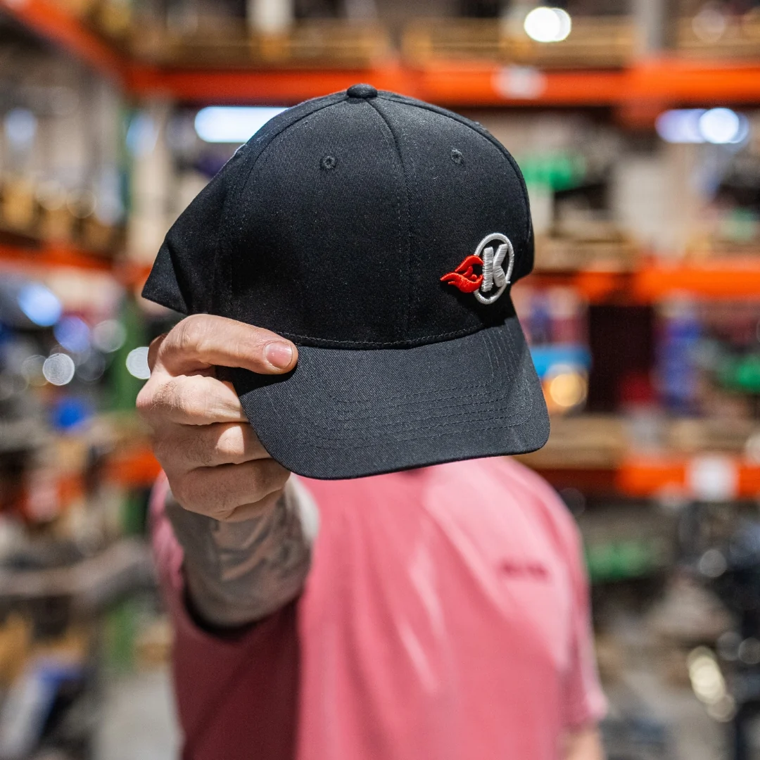 Kooks Black Flexfit K-Flame Logo Hat - Curved Brim - Image 4
