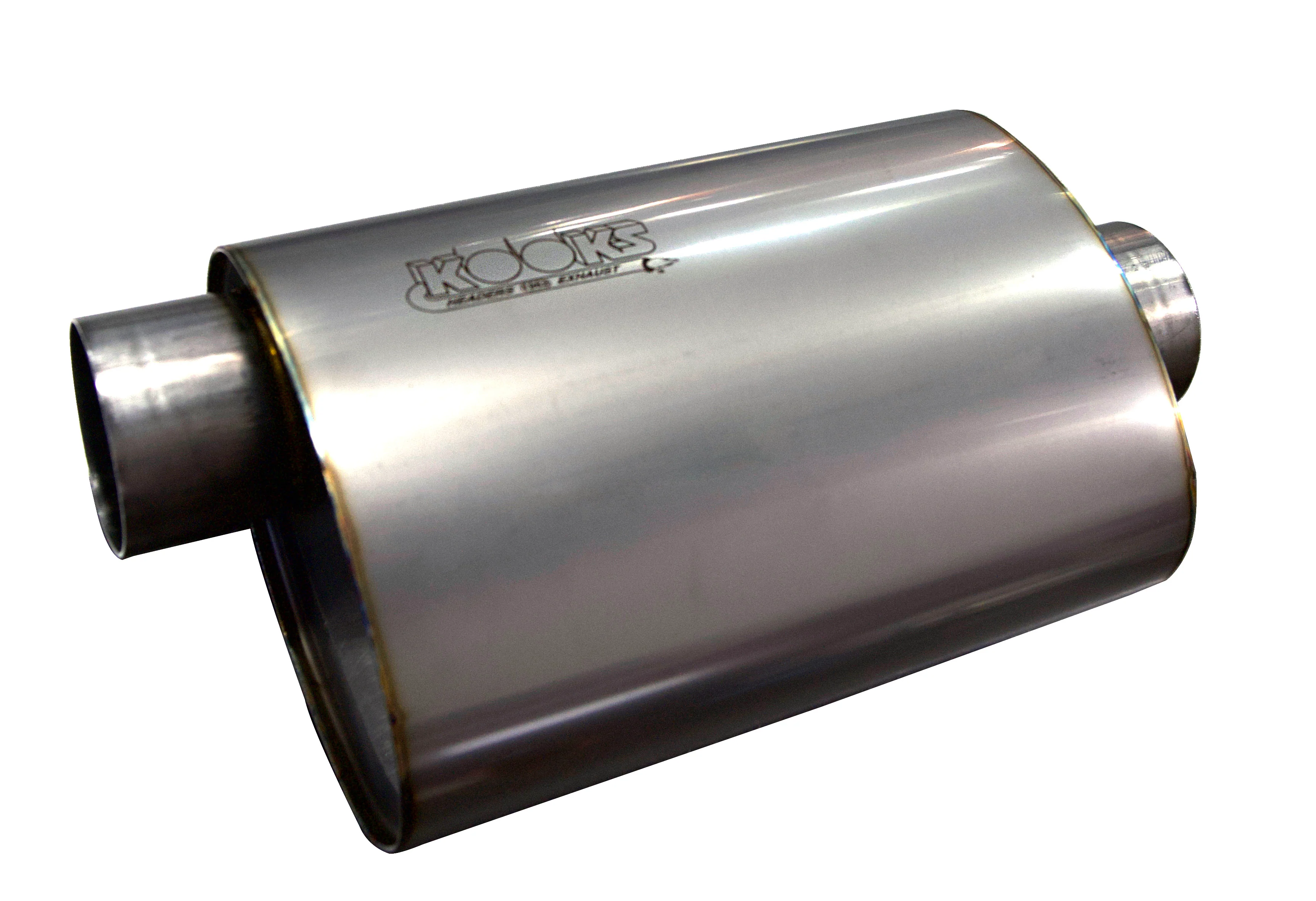 3" Oval Center/Offset Muffler 12" Long Body. Stainless Steel. - Image 2