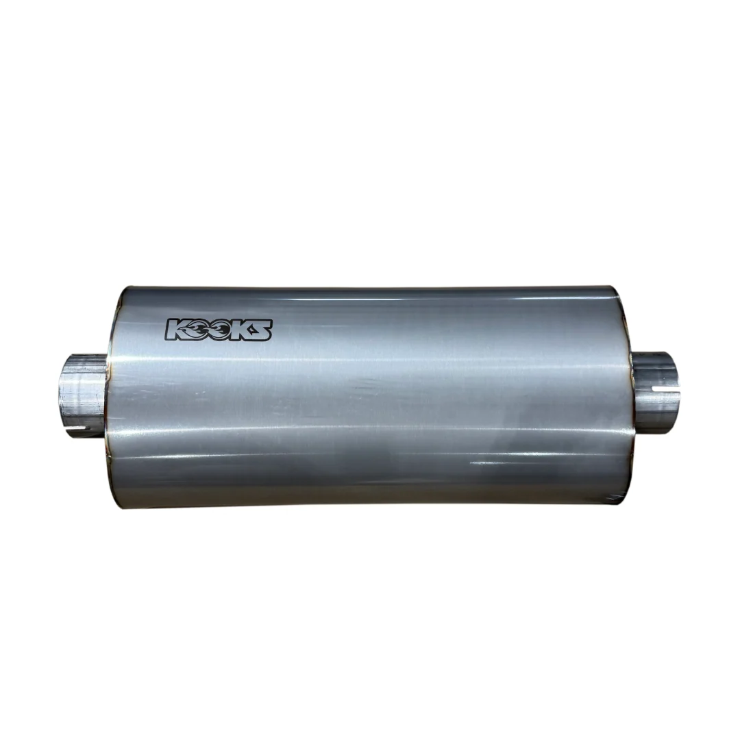 3" Oval Clamp In Center/Center Muffler 18" Long Body . Polished Stainless Steel. - Image 2