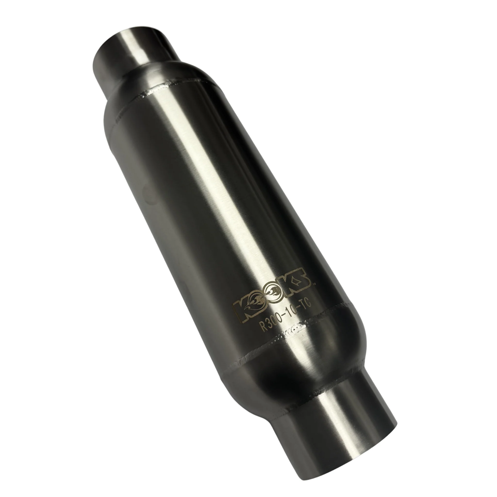 3” Round Muffler with Tri-Core Insert. 10” Long Body. Polished Stainless Steel. - Image 4